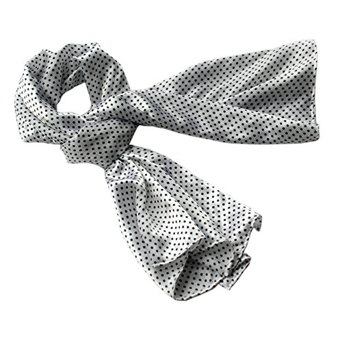 Brando White Background Small Cute Black Dot Design Soft Scarf