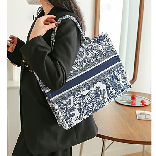 Bolso Tote de moda luxury de algodón y lino miniatura 5