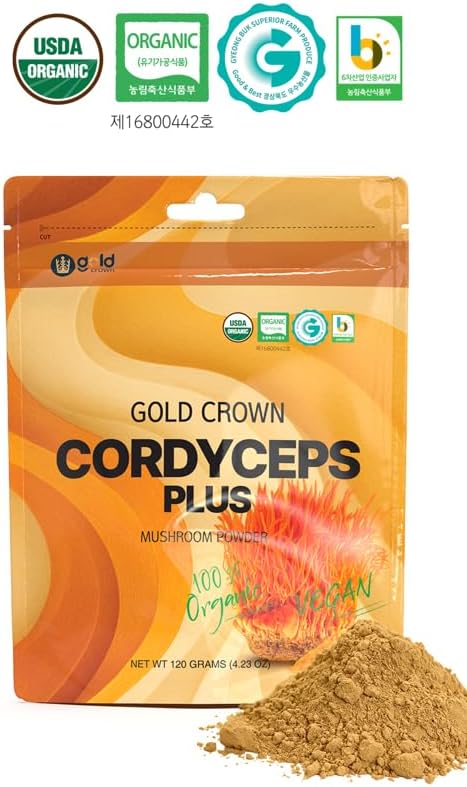 Miniatura 5 de Cordyceps Plus - Polvo orgánico de hongos Cordyceps Militaris de 4.26 onzas, USDA orgánico Halal sin OMG, apoyo inmunológico y refuerzo de energía