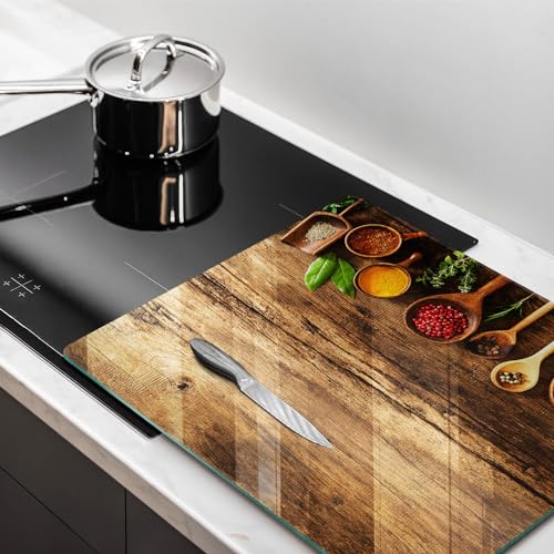 Planche à découper induction Wallfluent 60x52cm protection plaque cuisson verre résistante - 3