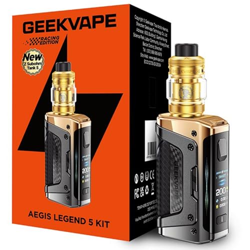 GEEKVAPE Aegis Legend 5 Kit (Z sub ohm tank 5 Version) 200W TC Box Mod (Battery Not Include) Vape with 7ml Atomizer Vaper Z XM Coil (0.2Ω/0.4Ω Vaporizer No...
