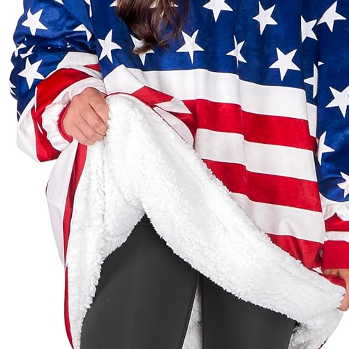 Image of Bare Home Wearable Blanket Hoodie - Soft Plush Sherpa - Warm and Cozy - Oversized Wearable Blanket