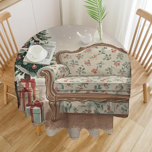 Nappe ronde de mariage et fêtes lavable en machine pour buffet - 4