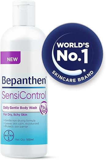 Bepanthen SensiControl Daily Gentle Body Wash, Worlds No. 1 Skincare Brand, For Dry &amp; Sensitive Skin, 100ml, Contains Niac...