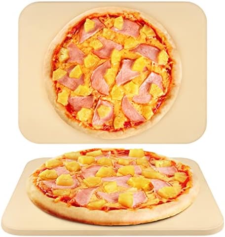 Durable Thermal Shock Resistant Thermarite Pizza and Baking Stone for Oven and Grill, Pizza Stone for Oven and Grill, 15" X 12" Baking Stone for Crispy Crust, Cooking Resistant Pizza Grilling Stone