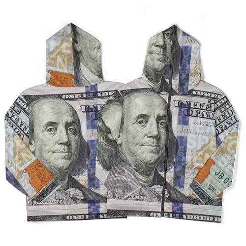 100 Dollar Bill Sports Hoodie Adult Sweaters Sports Tops Lightweight Shirts Zip Jackets3
