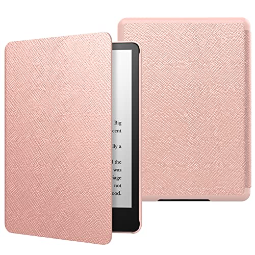 Custodia per Kindle Paperwhite 11 ª generazione modello 2021 ï¼ÅSchermo da 6.8 Protettiva in Policarbonato di Stile Semplice e Elegante Oro Rosa