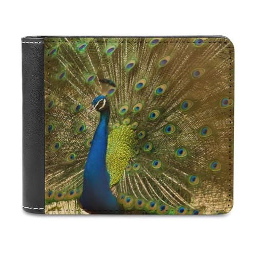 Peacock Show Fashion Bifold Wallets for Men Women Slim & Thin Credit Card Holder Wallet Purse