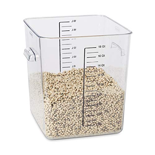 Rubbermaid Commercial Products Plastic Space Saving Square Food Storage Container For Kitchen/Sous Vide/Food Prep, 18 Quart, Clear (Fg631800Clr) #TOP1