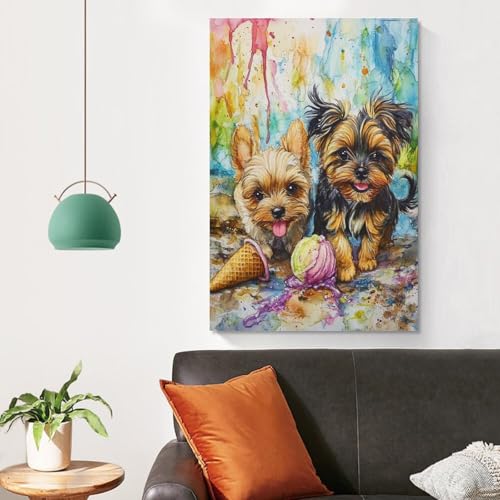 Impresiones lienzo Terrier de Yorkshire de 20x30inch moderno 4