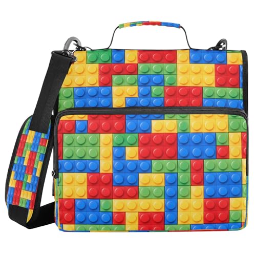 Carpeta con cremallera de 3 anillos para clases universitarias y oficina Building Blocks