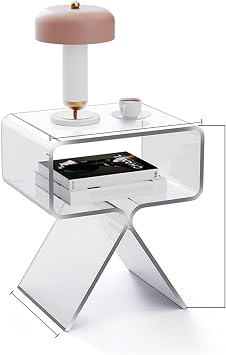 Acrylic Nightstand Side Table - Living Room Coffee Table,Small Side Table,Modern Transparent Home Decoration,Snack Table.,Transparent