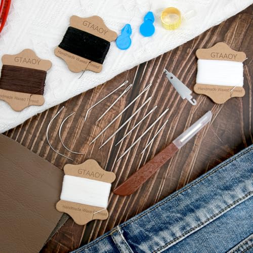 Kit profesional de costura con hilos encerados - 4 carretes miniatura 6
