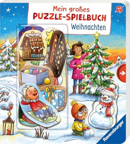 Mein großes Puzzle-Spielbuch: Weihnachten - mit 10 Puzzleteilen, ideales Weihnachtsgeschenk, Kinderbuch ab 2 Jahren