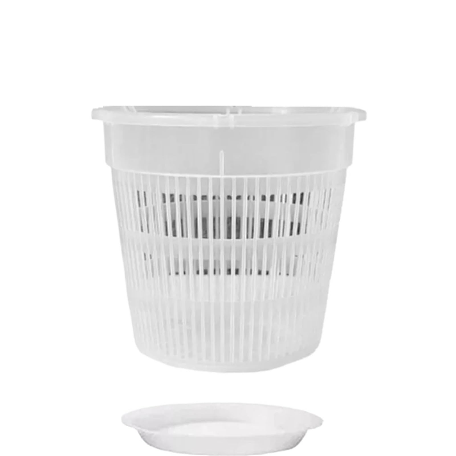 RUWLFE 10pcs Mesh Pot Root Control Transparent Flowerpot With Holes Breathable Slotted Planter For Home Decoration Garden Flower Basket for Succulents, Houseplants(11cm,With tray)