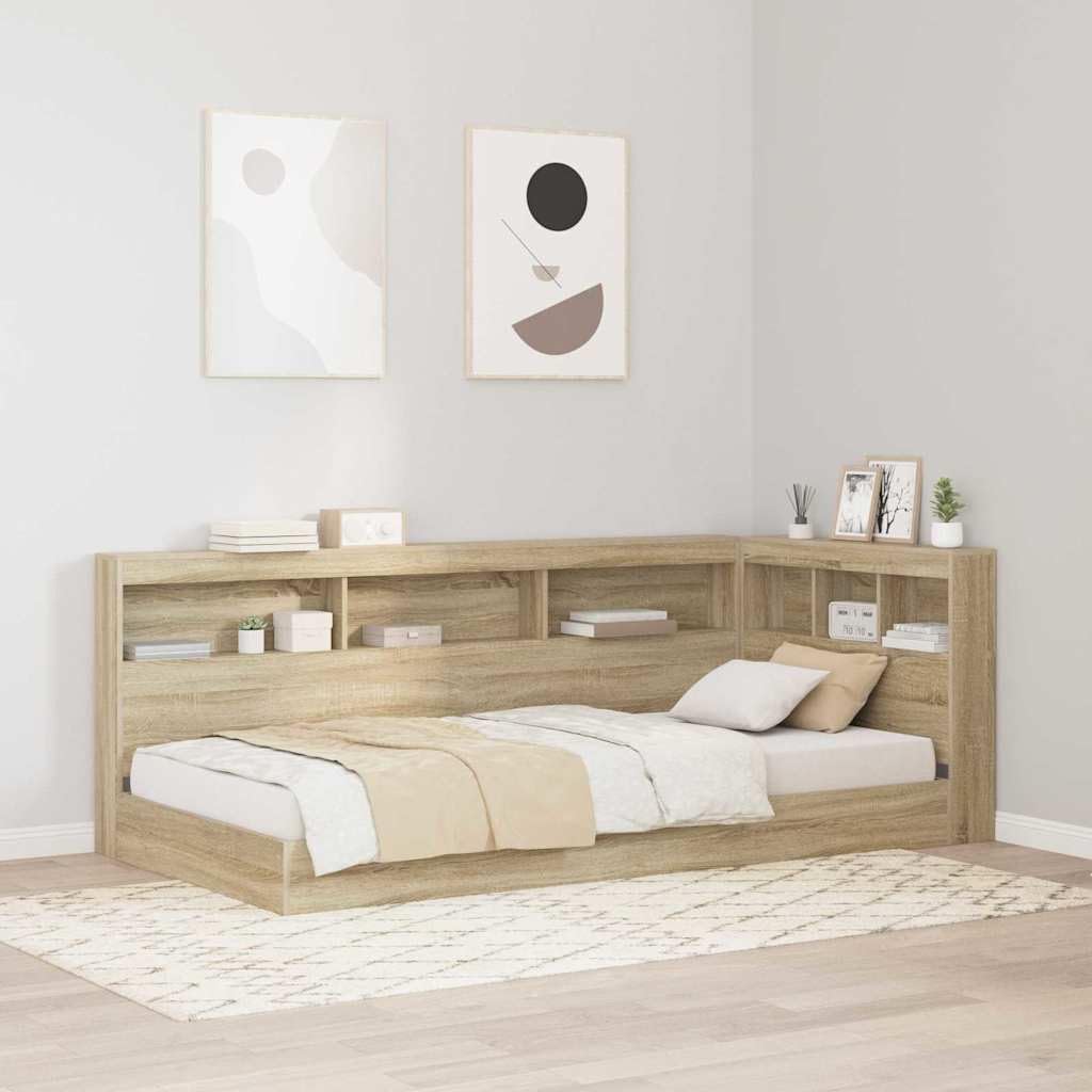 Tête de lit de Rangement Chêne Sonoma Bois d'ingénierie,Têtes et Pieds de lit,3335527