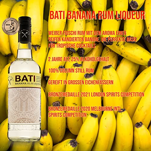 BATI Fiji Rum Liqueur Set 4 Flaschen à 700 ML, 25% (Coffee, Banana, Coconut, White Chocolate) – Bild 6