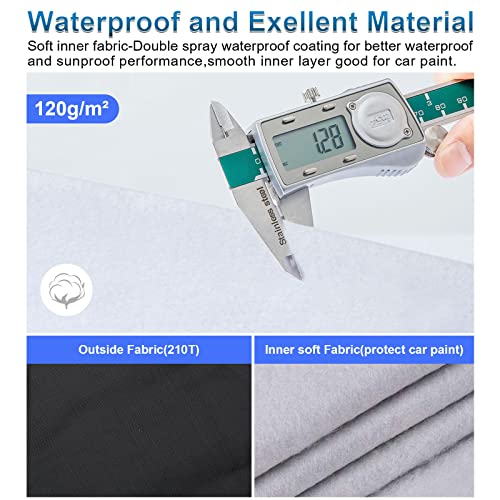 For Camaro Full Car Cover All Weather, Outdoor Car Covers With Zipper And Soft Cotton Lining, Windproof Heavy Duty Waterproof Protection Fit For 2010-2023 Chevy Camaro (Up To 190''L) #TOP1