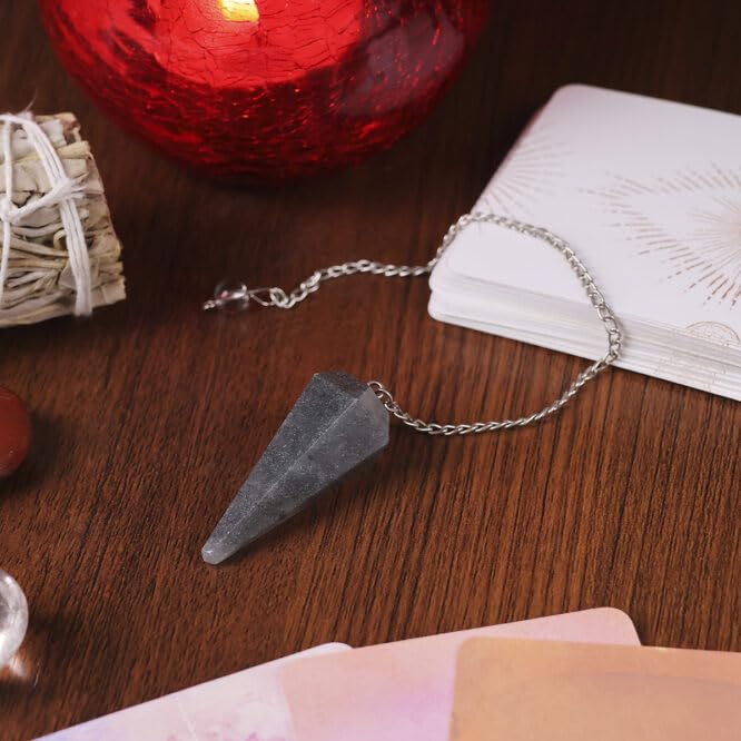 Image of Grey Agate Point Pendulum | Natural Gemstone Dowsing & Divination Tool for Reiki, Chakra Balancing, Meditation, Energy Healing & Spiritual Guidance 1 Pc
