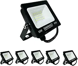 Kit 5 Refletor Led 50w Bivolt Prova D Água 127/220v IP66