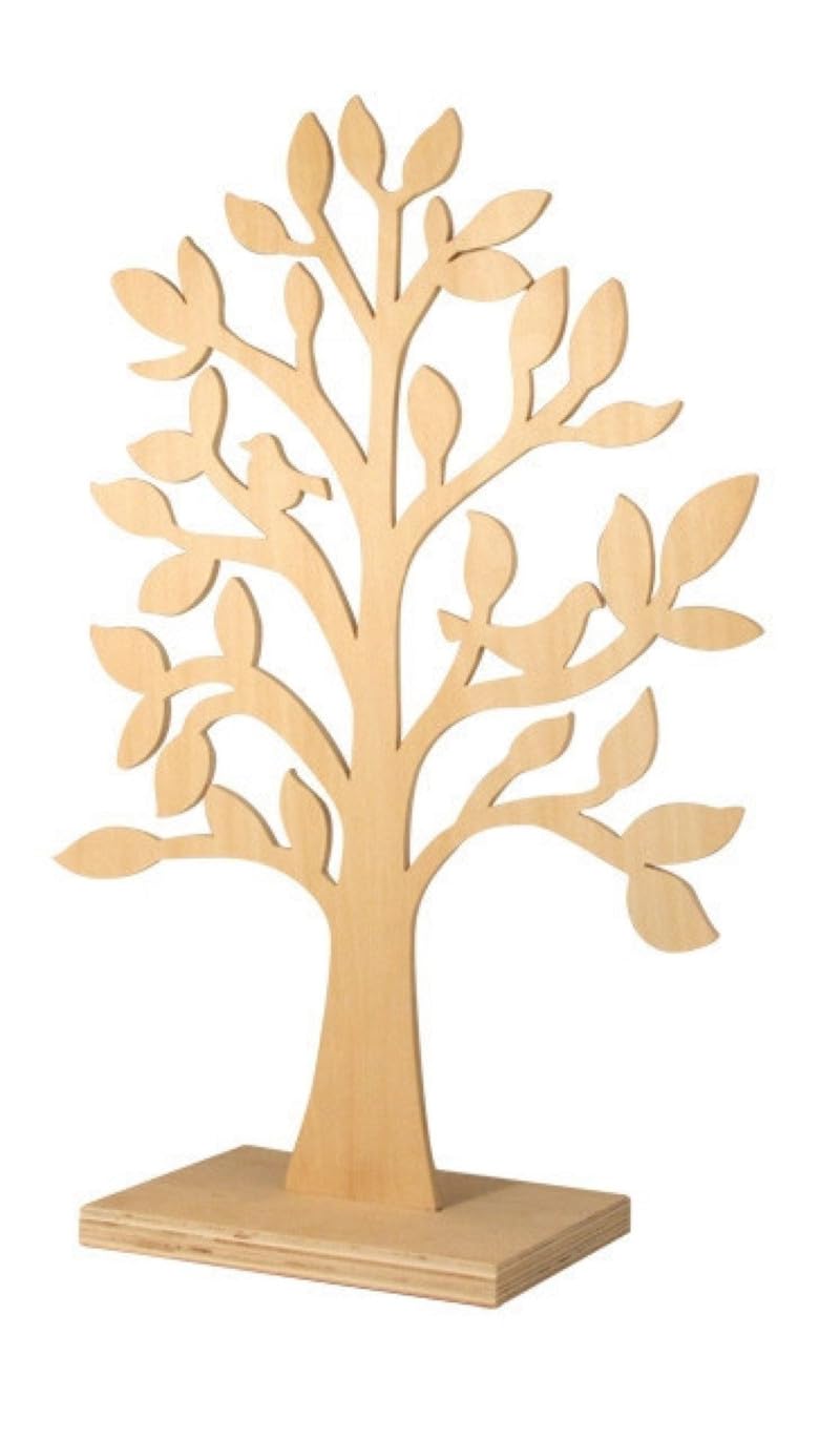 RAYHER HOBBY Decorative Wooden Tree with Birds, 50 cm