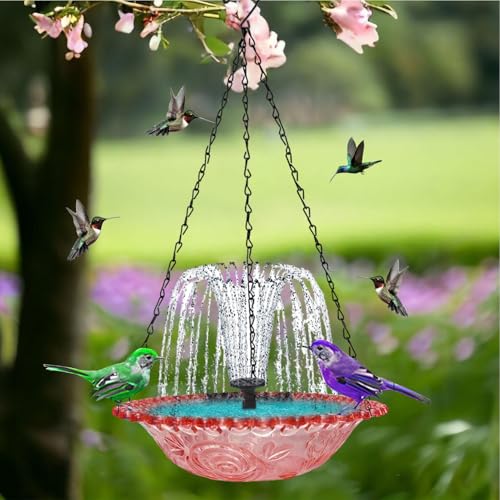 Baño de aves con bomba solar y cuenca profunda decorativa para terraza 3