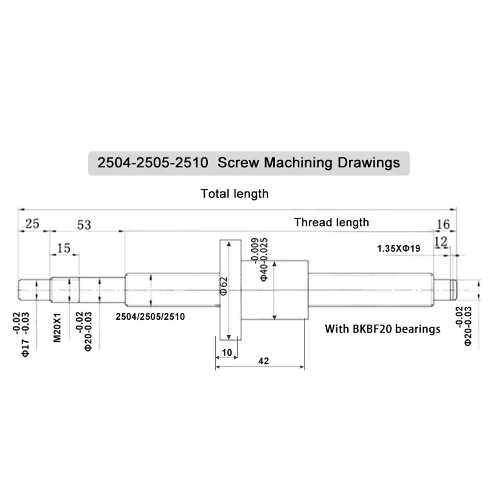 Metal Ball Screw nut end Processing 1pcs C7 SFU2504 Ball Screw with Single Nut + BKBF20 + D40L66 14x17mm Coupling + DSG25H Nut Housing(650mm)