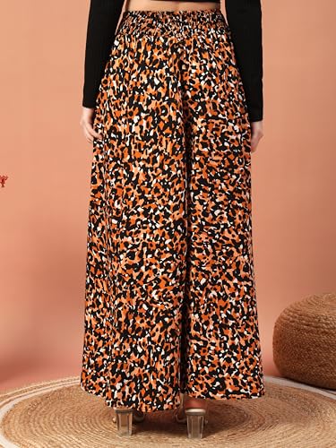 Image of KZULLY | Palazzo for Women | Solid & Printed | Stylish Wide-Leg | Comfortable Elastic Waist Bottomwear