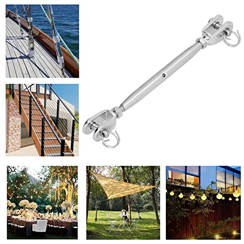 M5 Stainless Steel Cable Railing Kit Turnbuckle Hook and Eye Cable Wire Rope Tensioner miniatura 2