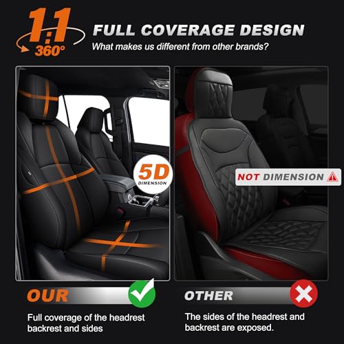 Image of AOMSAZTO Custom Fit Seat Covers for Toyota 4Runner 2025 2026 Full Set Faux Leather Car Seats Cover for 4Runner Accessories Black(5 Seats Model Only)