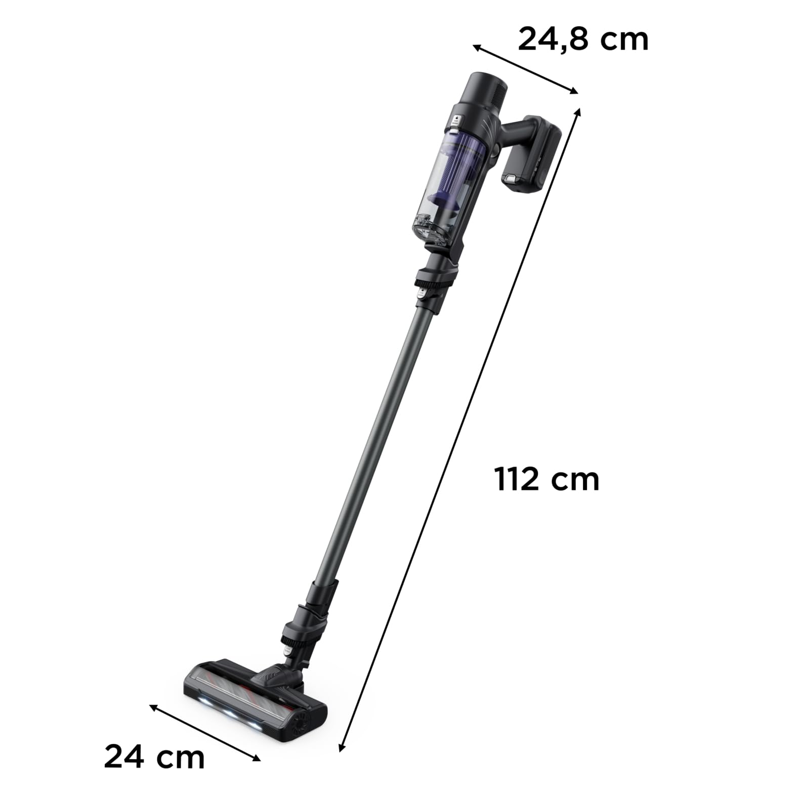 Rowenta X-PERT 7.60, Akkustaubsauger, 140 W Saugleistung, langlebiger Akku, Hochleistungs-LED-Bodendüse, Ultraleicht mit nur 1,2 kg im Handstaubsauger-Modus, Lila-Schwarz, RH6A33WO