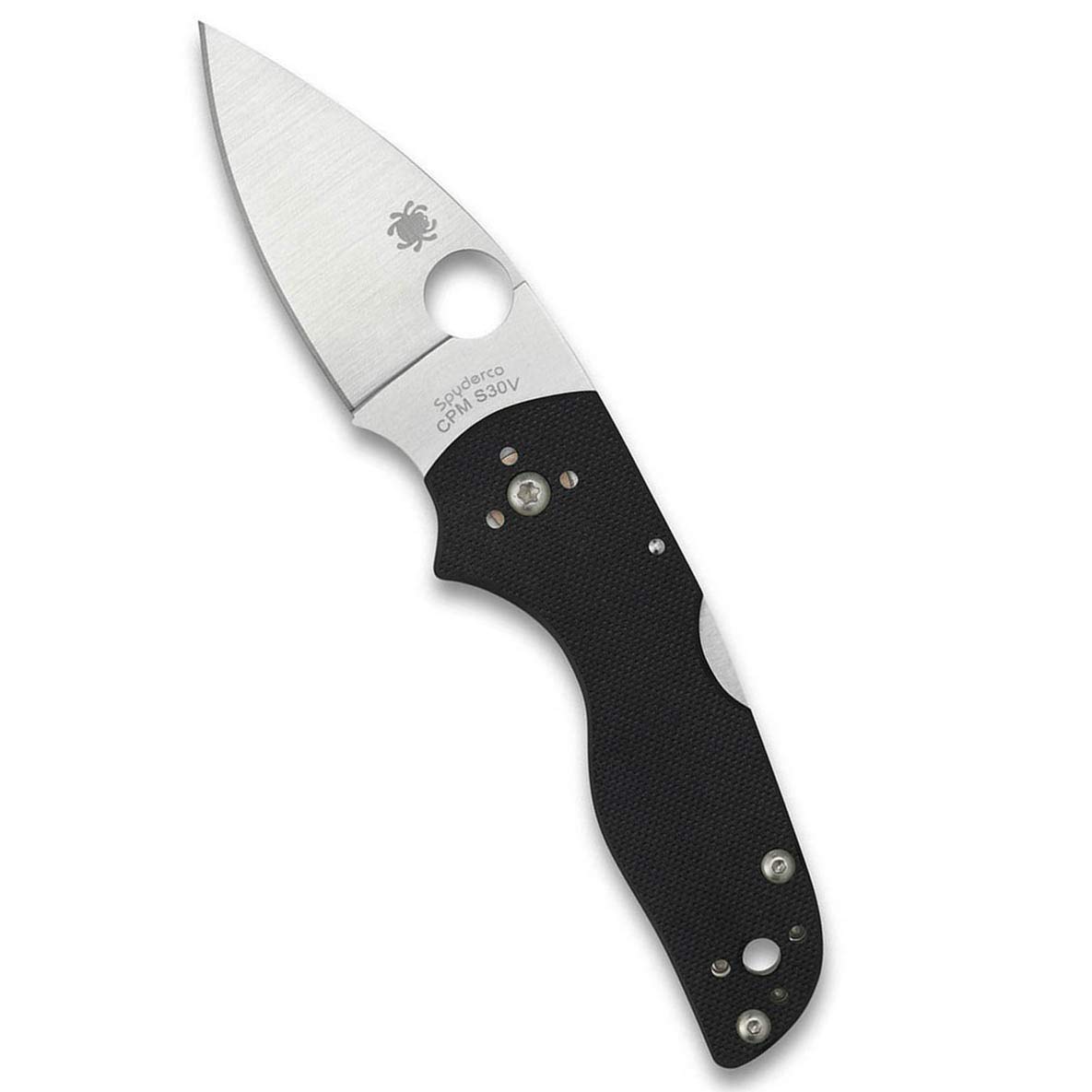 Spyderco Lil' Native Signature Knife with 2.42" CPM S30V Stainless Steel Blade and Black Back-Lock G-10 Handle - PlainEdge - C230MBGP