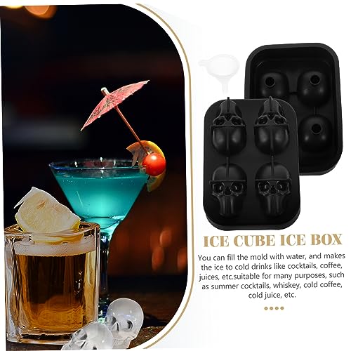 Molde para cubos de hielo de silicona con diseño calavera miniatura 6