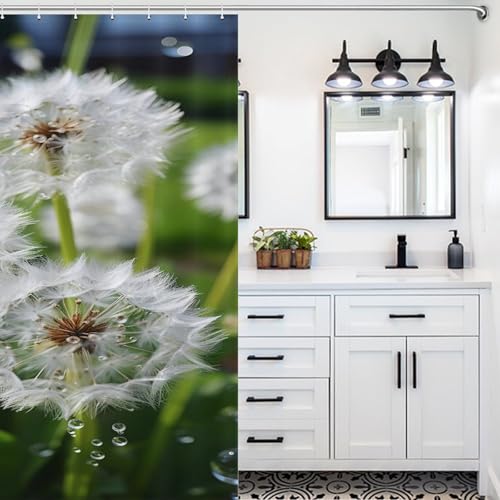 Rideau de douche imperméable et lavable avec motifs pissenlit - 5