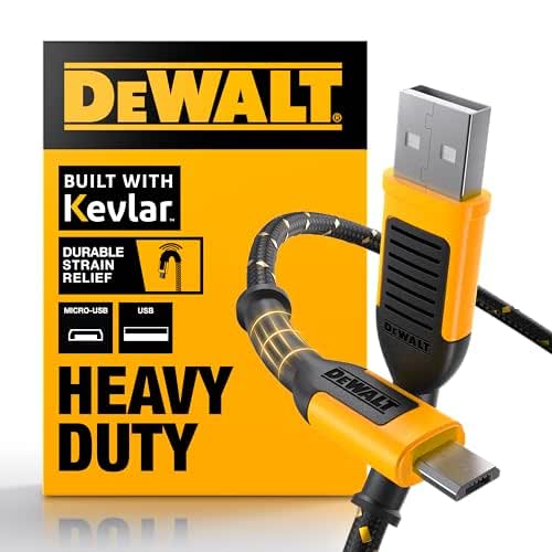 DEWALT Heavy Duty USB to Micro-USB Cable, Jobsite Micro USB