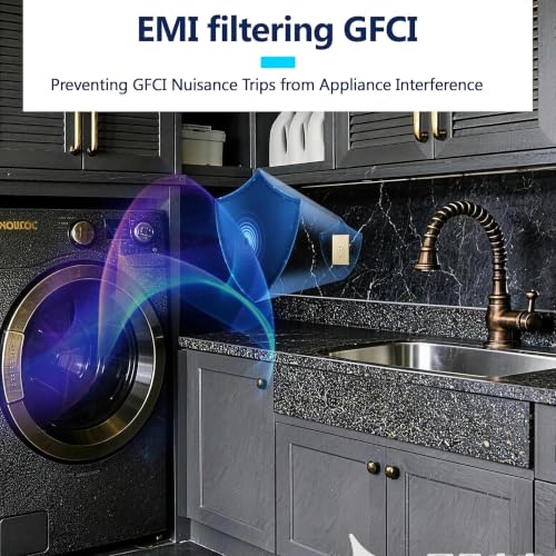 Image of LIDER GFCI Outlet 15Amp, GFCI Receptacle, ETL Listed, Matte Gold, 6-Pack