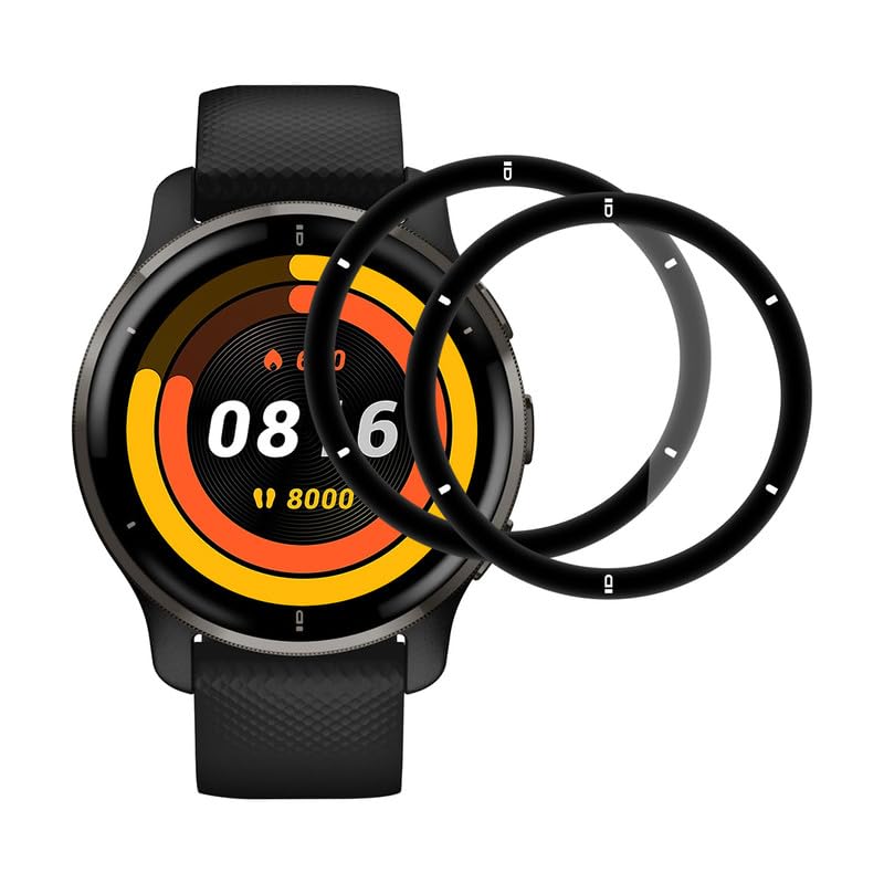 FOXZKISS 2 Stück für Schutzfolie Garmin Venu 2 Plus Displayschutz, Schutz für Garmin Venu 2 Plus Glas, Kratzfest für Schutzglas Garmin Venu 2 Plus Screen Protector, für Garmin Venu 2 Plus Panzer