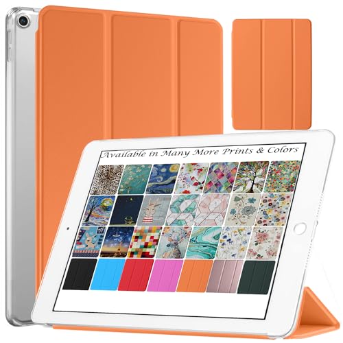 Image of DuraSafe Cases for iPad 10.2 Inch 9 8 7 2021 2020 2019 [ iPad 9th / 8th / 7th Gen ] A2197 A2270 A2602 Trifold Hard Smart PC Translucent Back Cover - Orange