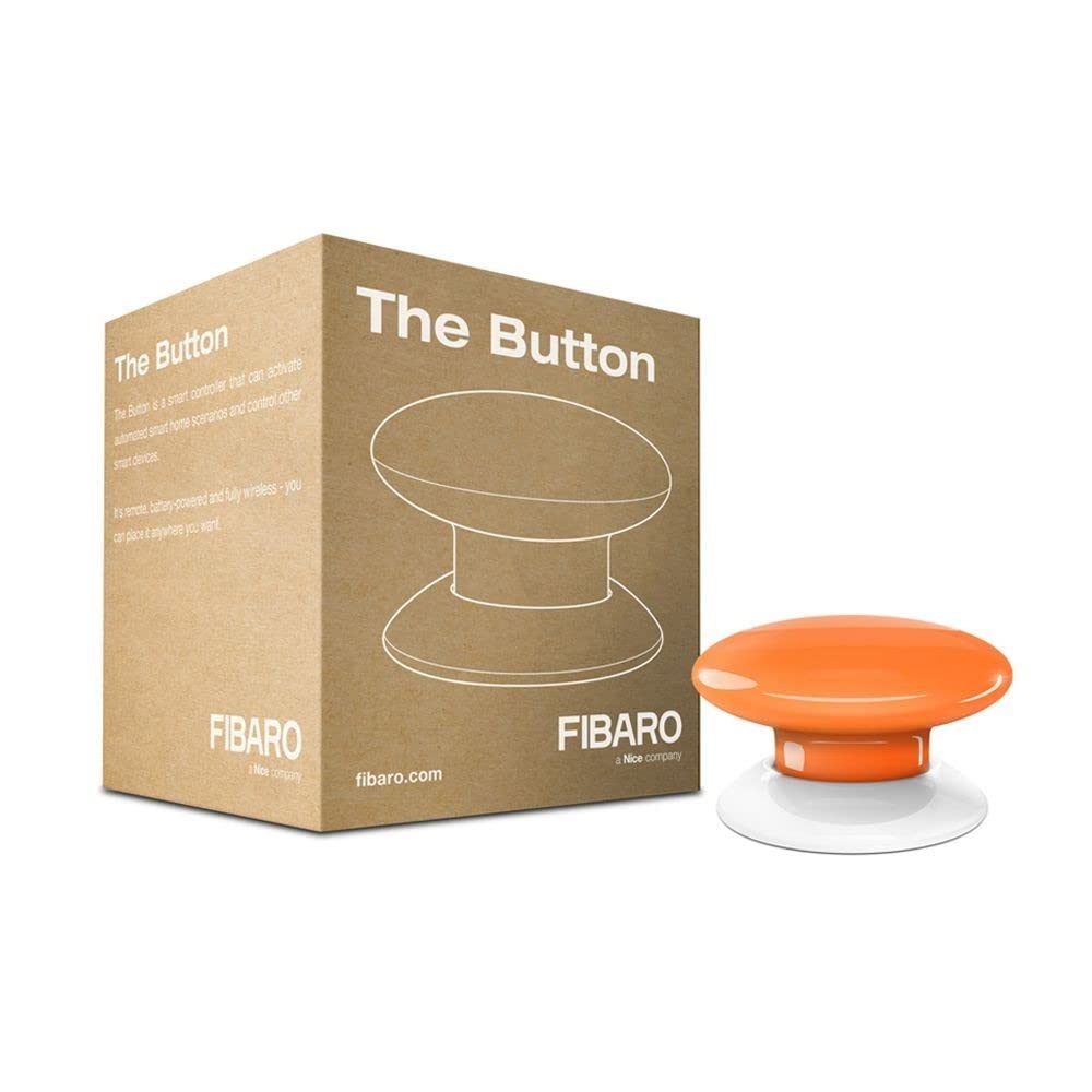 Fibaro Fibaro The Button Orange Z-Wave Plus Scene Controller, On-Off Trigger, 3.6 V