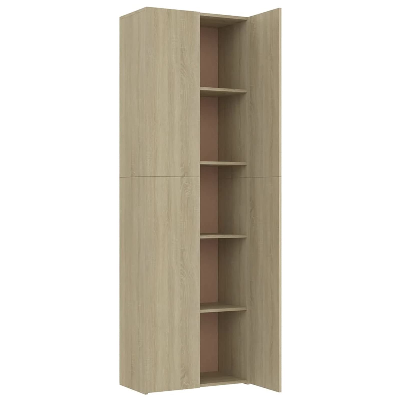 Armadio per Ufficio Rovere Sonoma 60x32x190 cm in Truciolato, Armadietto Salvaspazio da Interno, Mobili Esterno Balcone per Soggiorno, Ufficio, Camera da Letto, Bagno