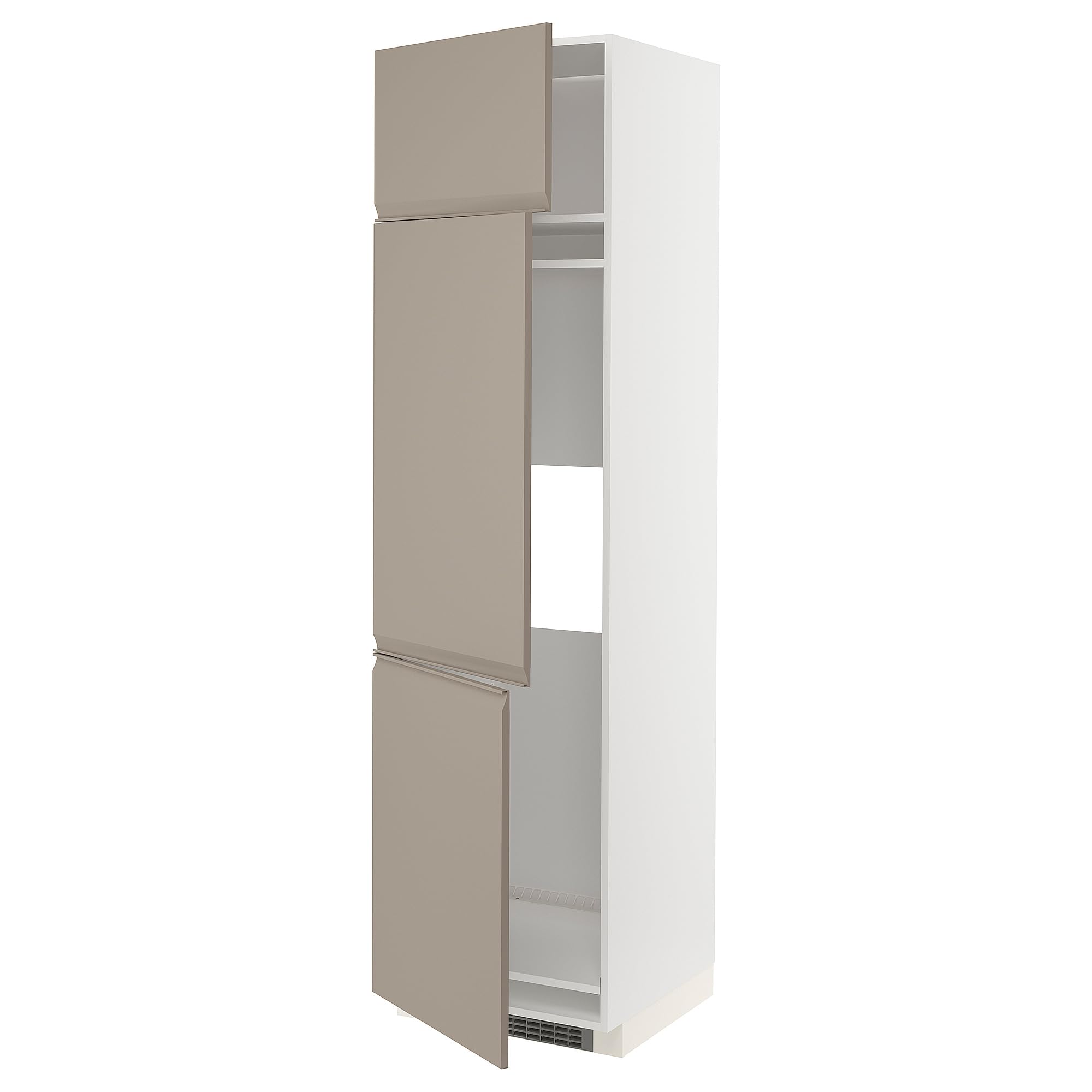 ProTuning METOD High Cab f Refrigerator/Freezer with 3 Doors White/Upplöv Matte Dark Beige, 60x60x220cm on Fridge.com