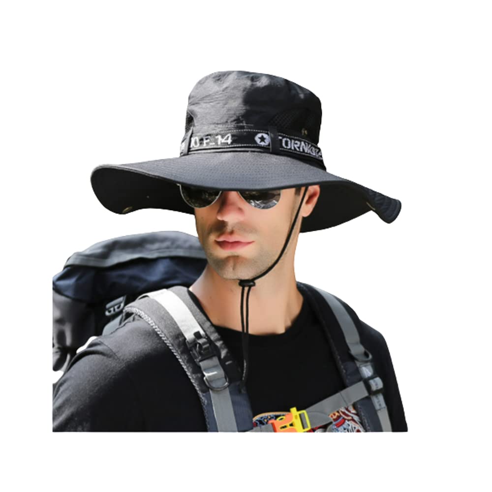 Malvina Bucket Hat for Boys & Girl's Stylish Summer Cowboy Hats Stylish Fishing Hat UV Protection Safari & Camping Bucket Hats for Outdoor (Black)