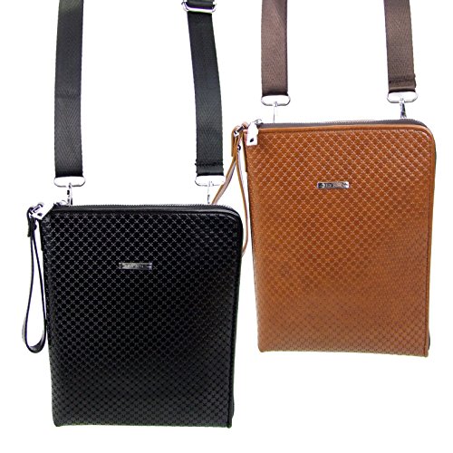 Tablet-Tasche, Schutzhülle, Etui, Case für Tablets und eBook-Reader bis 10,1" (25,7cm), Umhängegurt, Zusatzfächer (braun)