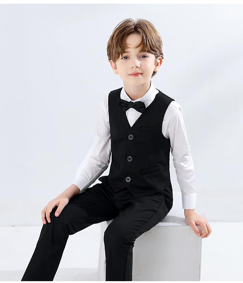 SevenBoy Kids Vest for Boys 4 Button Formal Suit Vest Children's Suit Vest3