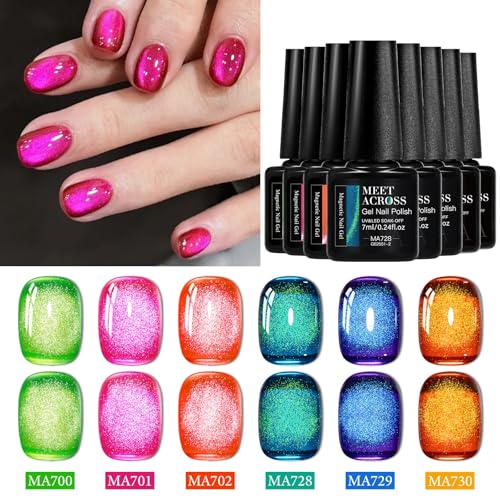 Set 9 Piezas Esmalte de Gel Ojos de Gato Neon miniatura 5
