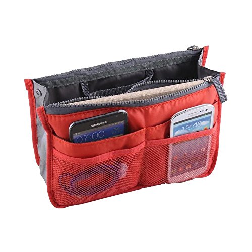 PANYTOW Hee Grand Women's Handbag Organiser Liner Tidy Travel Cosmetic Pocket Insert 12 Pockets Large Orange