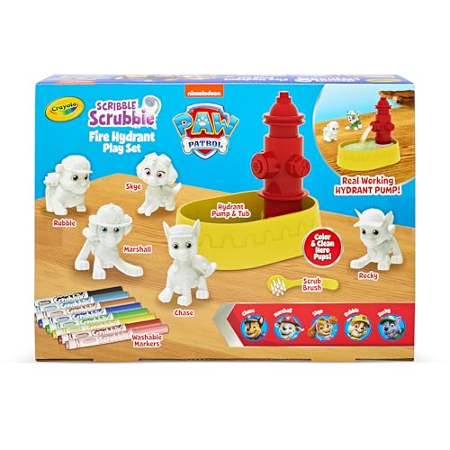 Image of Crayola Scribble Scrubbies PAW Patrol Washable Toy & Marker Playset - 5 Washable Animal Figurines, Coloring & Art Activity for Kids, Non-Toxic Creative Gift for Boys & Girls Ages 3+