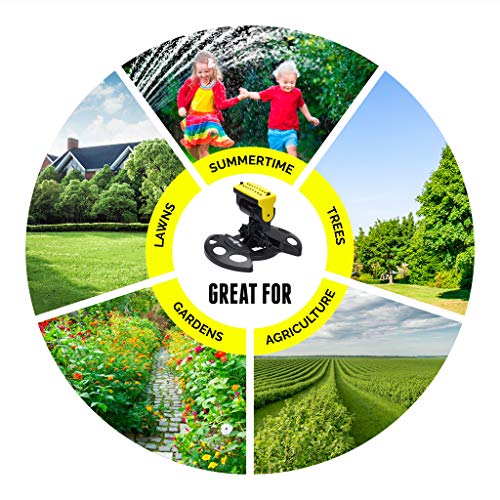 Segomo Tools 360 Degree Automatic Turbo Oscillating Garden Lawn Water Sprinkler Irrigation System | Oscillating Sprinkler | Lawn Sprinklers For Yard | Garden Sprinkler | Covers Large Area - Spr01 #TOP7