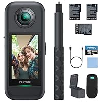 AKASO 360 Action Camera Creator Combo - 5.7K 72MP 360 Degree Photo Touch Screen Camera with 48MP Sensors, 360-Ultra Smooth, Invisible Selfie Stick Effect, AI Tracking, Weatherproof with 256GB Card