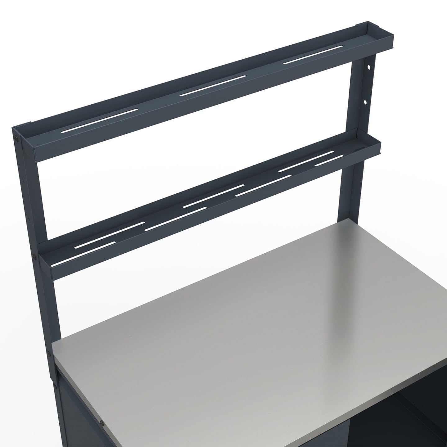Meuble de Cuisine extérieure Pareo 2 Portes 2 étagères Acier Gris Anthracite
